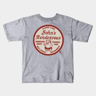 Vintage John's Rendezvous Bar-B-Q Sacramento CA Kids T-Shirt